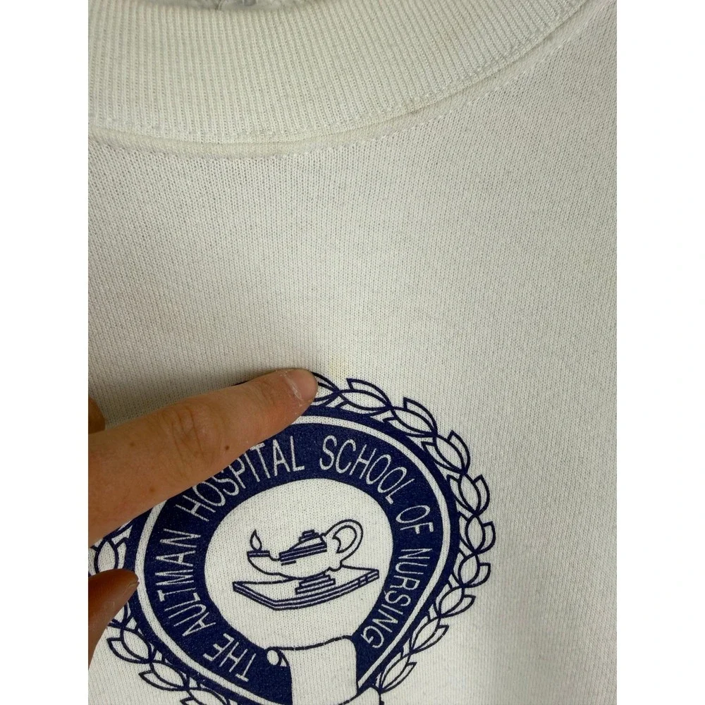 Vintage Fruit of the‎ Loom Aultman Hospital School of Nursing Sweatshirt White L